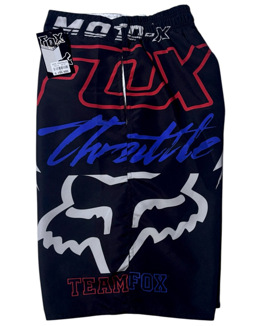 Pantaloneta Playera Antifluido Secado Rápido - estilo negro team fox