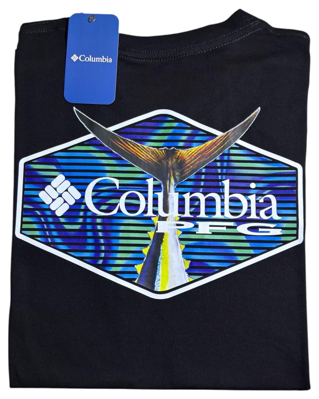 camiseta negro pesca - estilo aventura