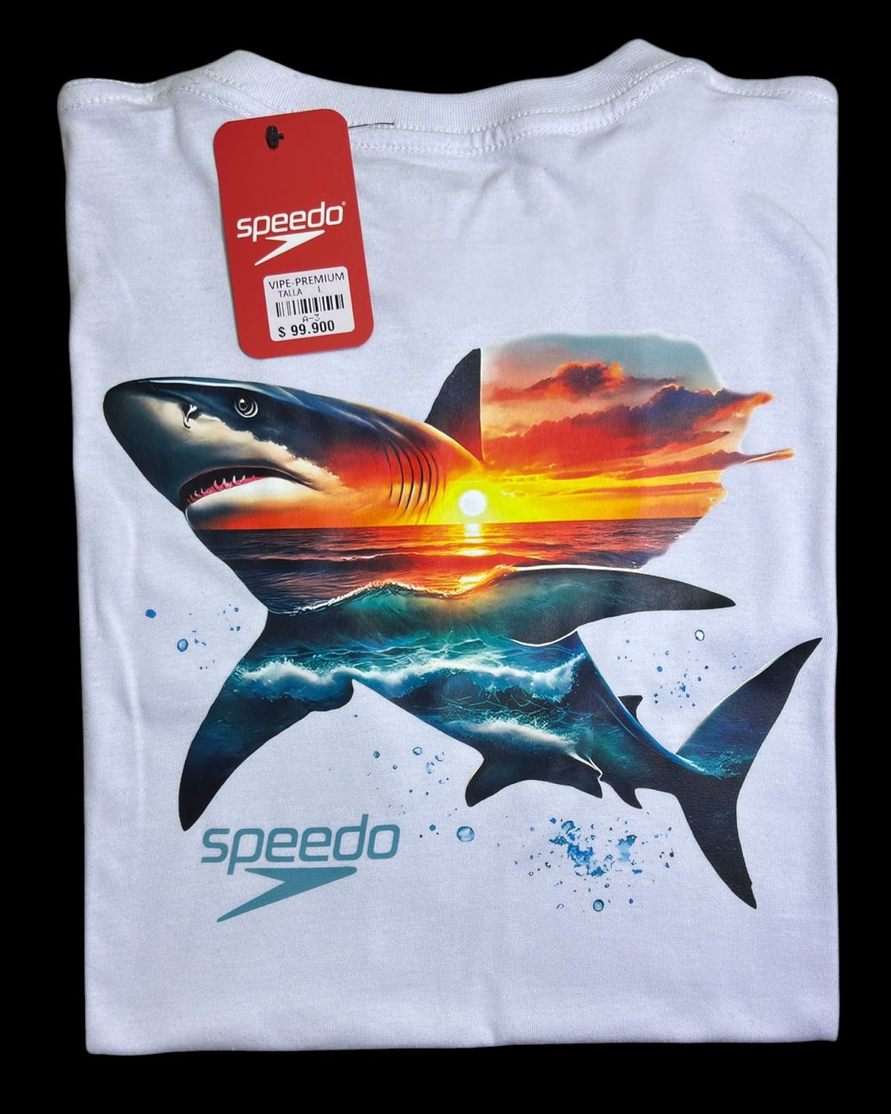 camiseta blanco tiburon talla L - estilo playero