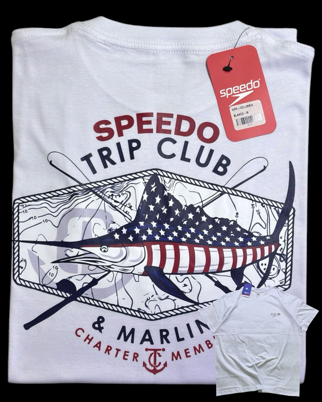 camiseta blanco marlin - estilo playero