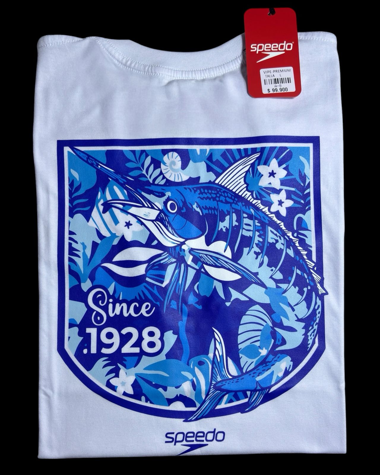 camiseta blanco marlin talla L - estilo playero