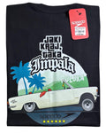 camiseta negro car - estilo playero