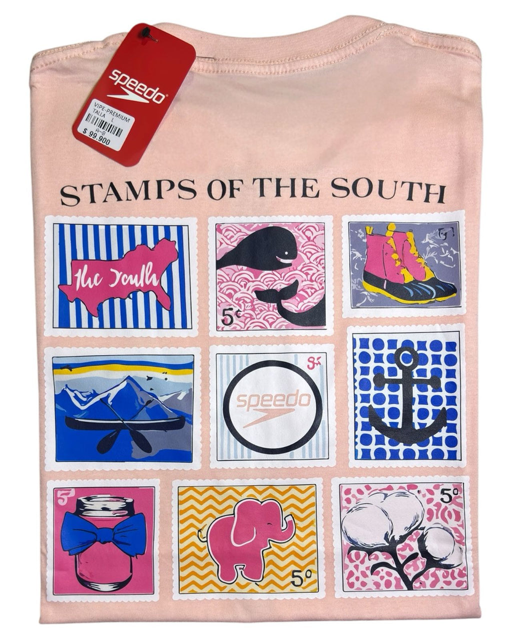 camiseta color stamps mujer talla L - estilo playero