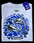 camiseta blanco dolphin talla L - estilo playero