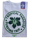 camiseta blanco tropical talla XL - estilo playero