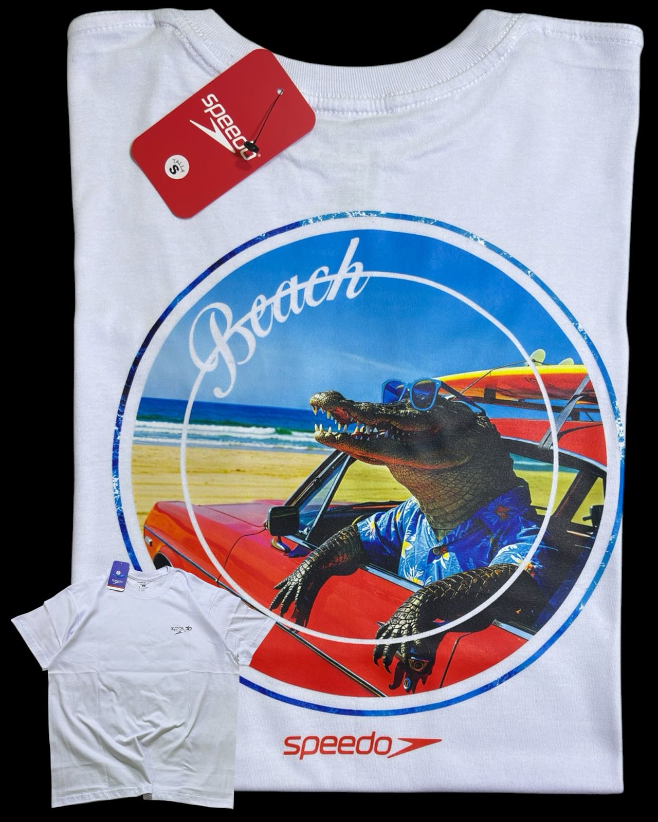 camiseta blanco cocodrile - estilo playero