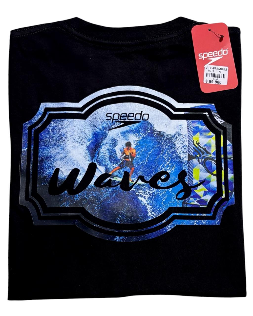 camiseta negro waves talla XL - estilo playero