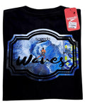 camiseta negro waves talla XL - estilo playero