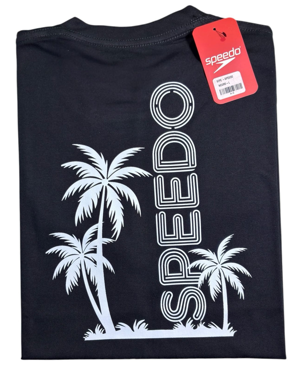 camiseta negro palm talla L - estilo playero