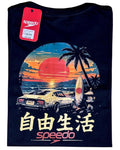 camiseta negro car - estilo playero