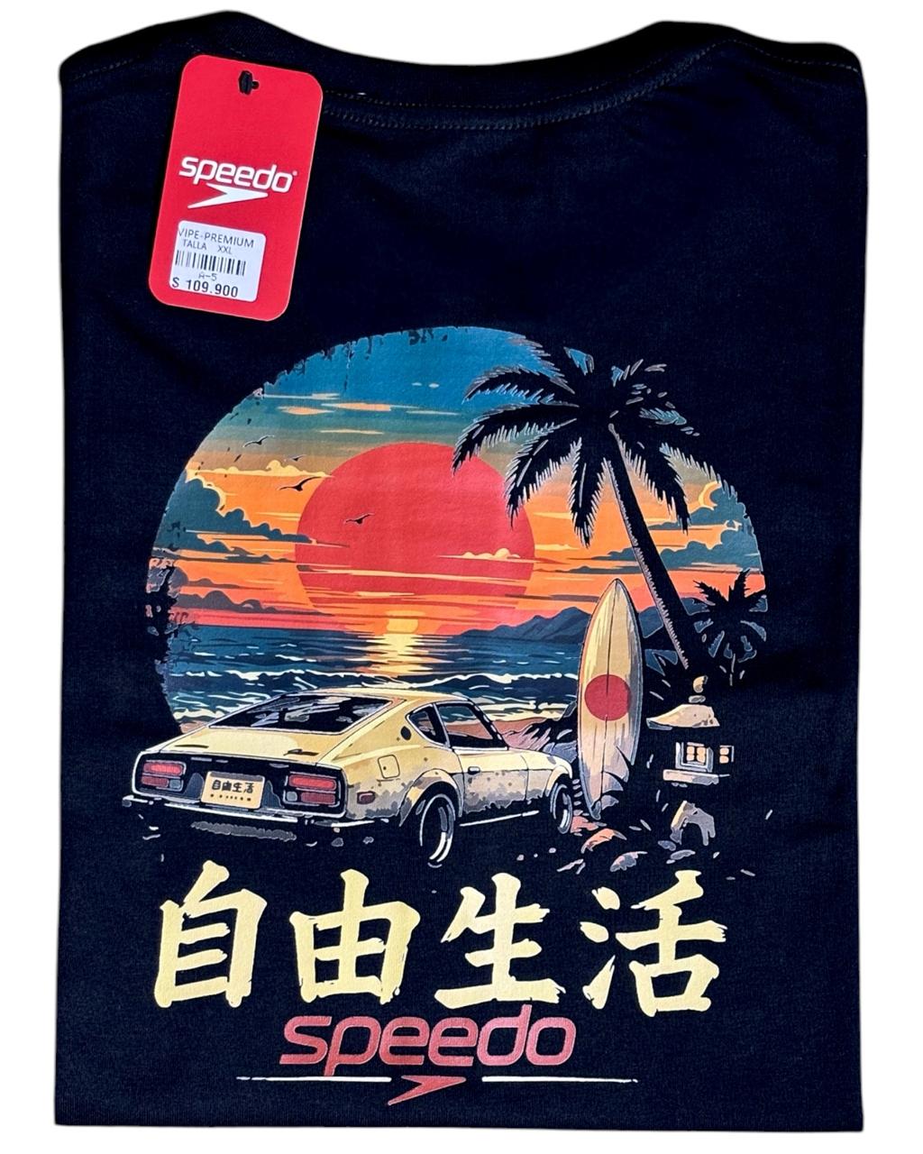 camiseta negro car - estilo playero