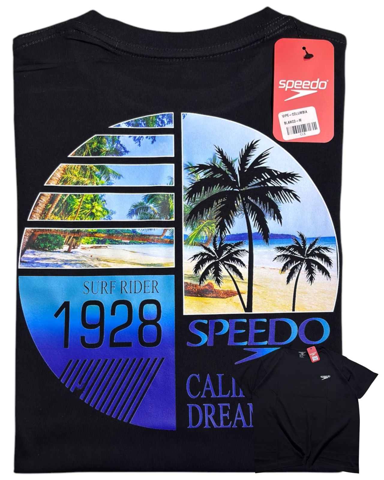 camiseta negro  playa - estilo playero