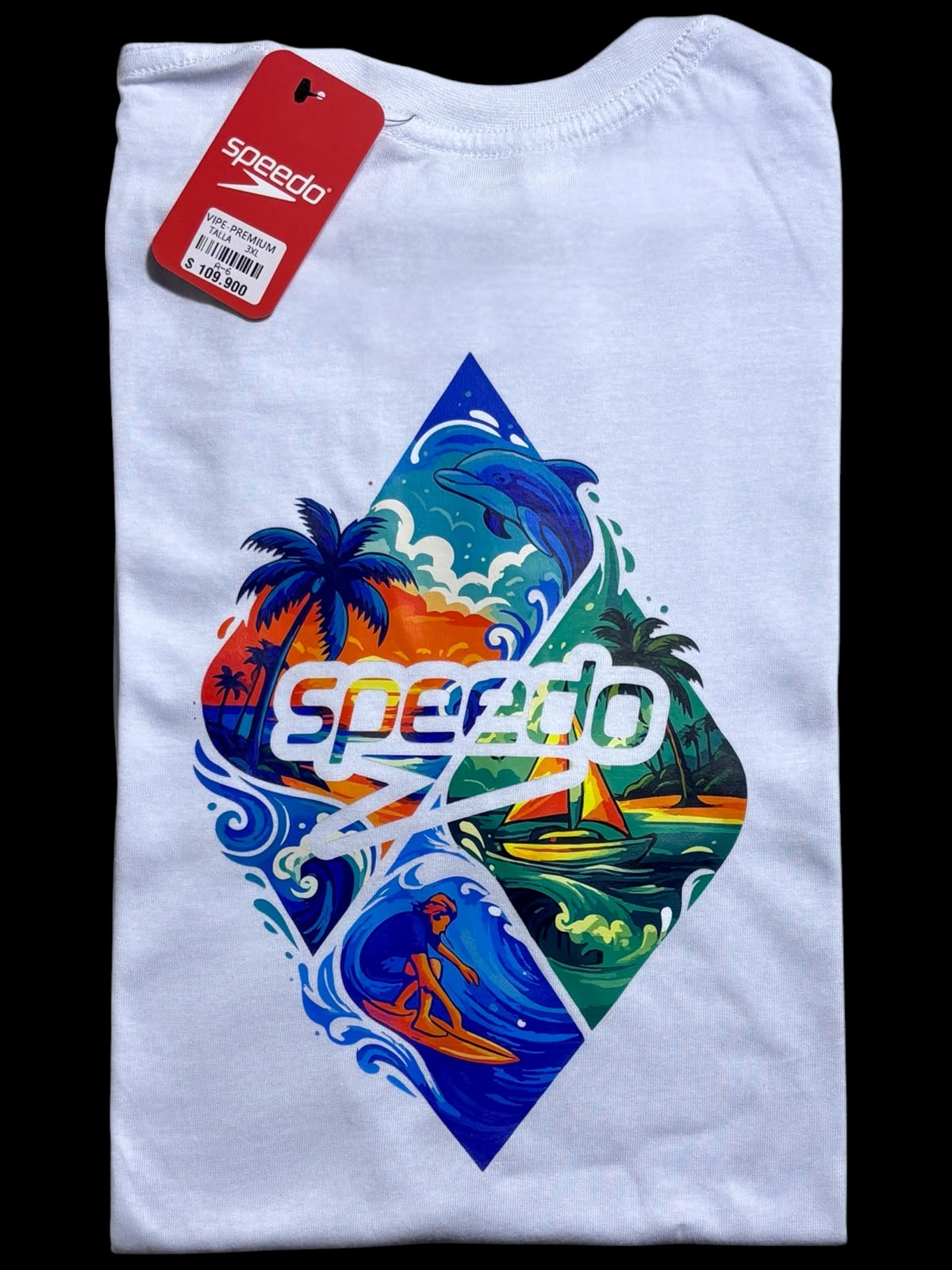 camiseta blanco dolphin - estilo playero