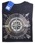 camiseta negro brujula - estilo aventura