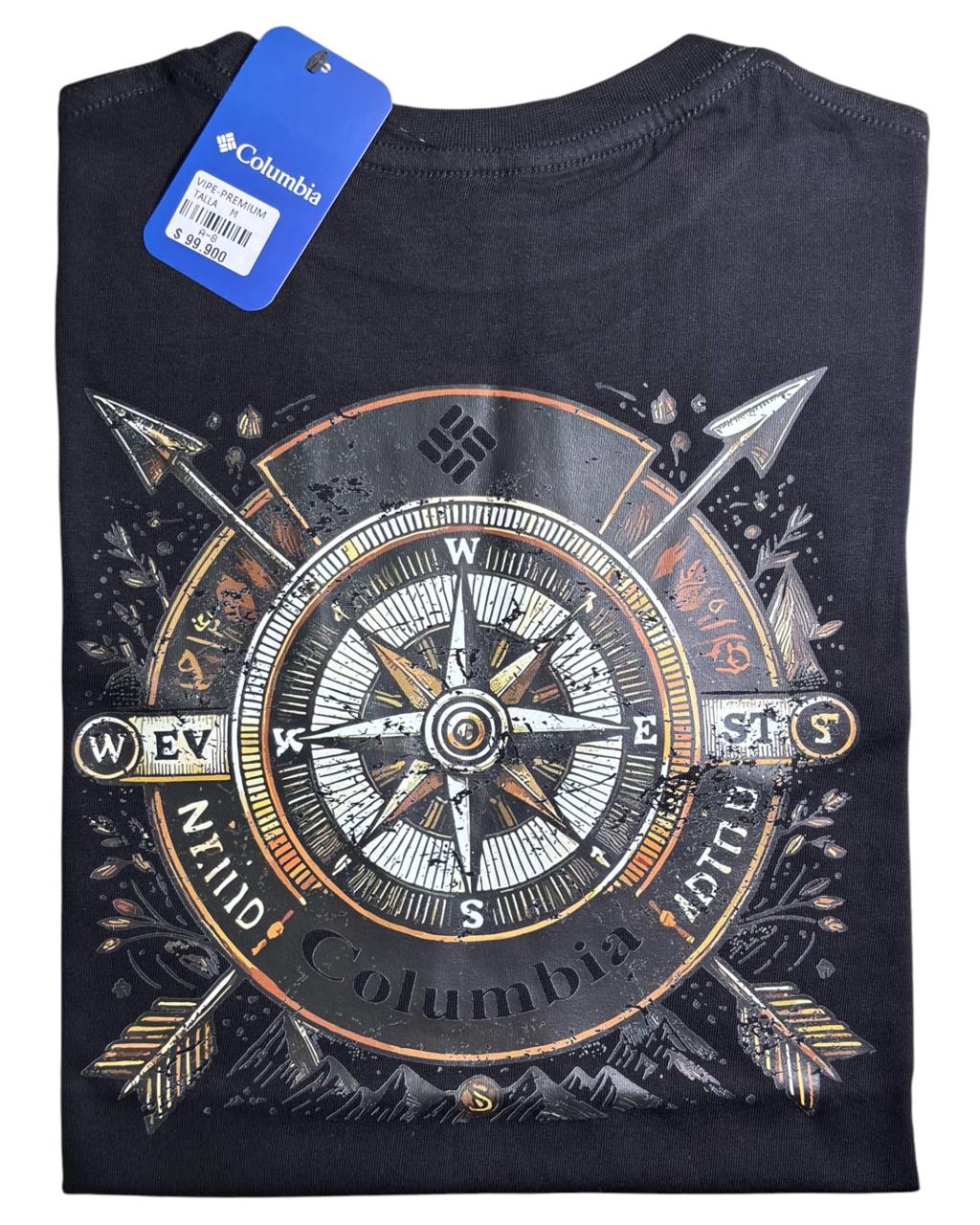 camiseta negro brujula - estilo aventura