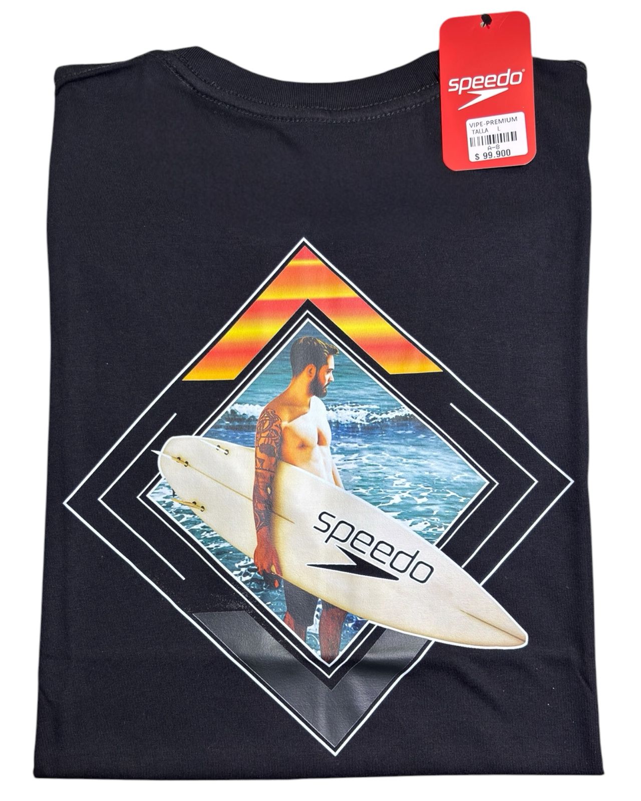 camiseta negro surf talla L - estilo playero