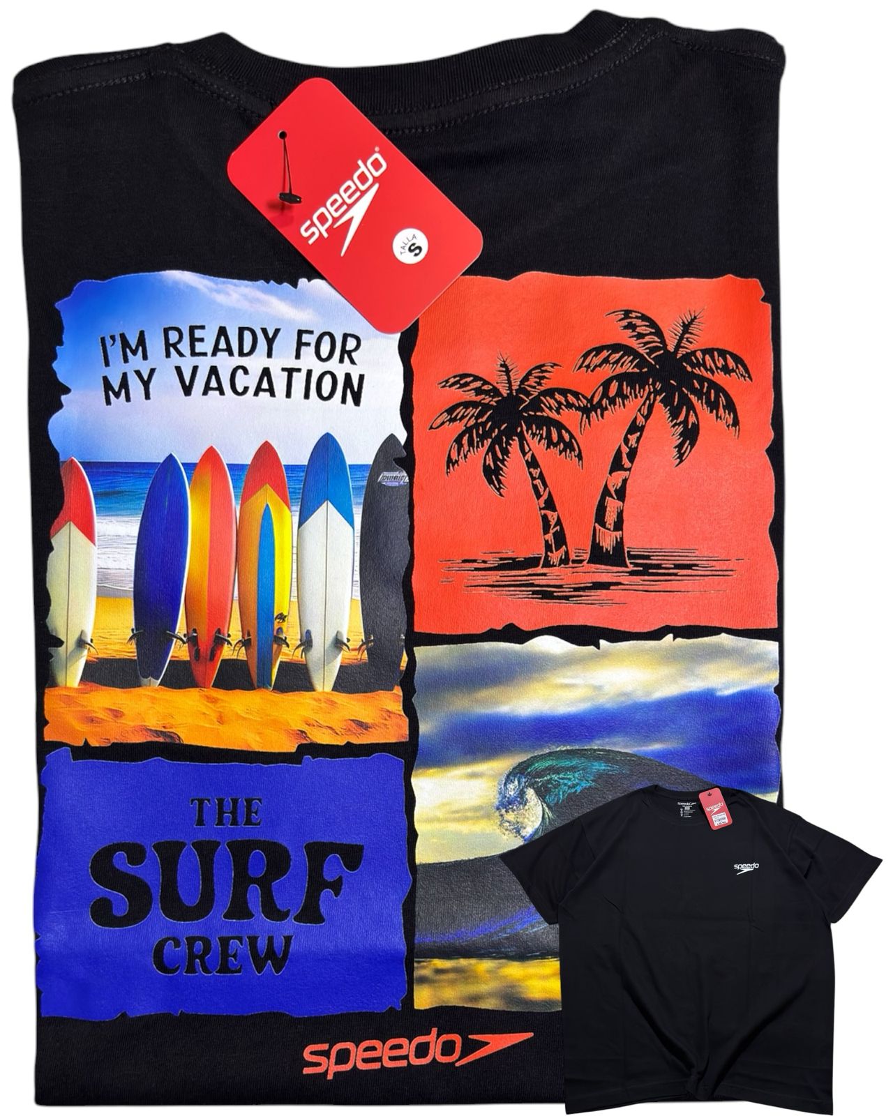 camiseta negra talla S - estilo playero