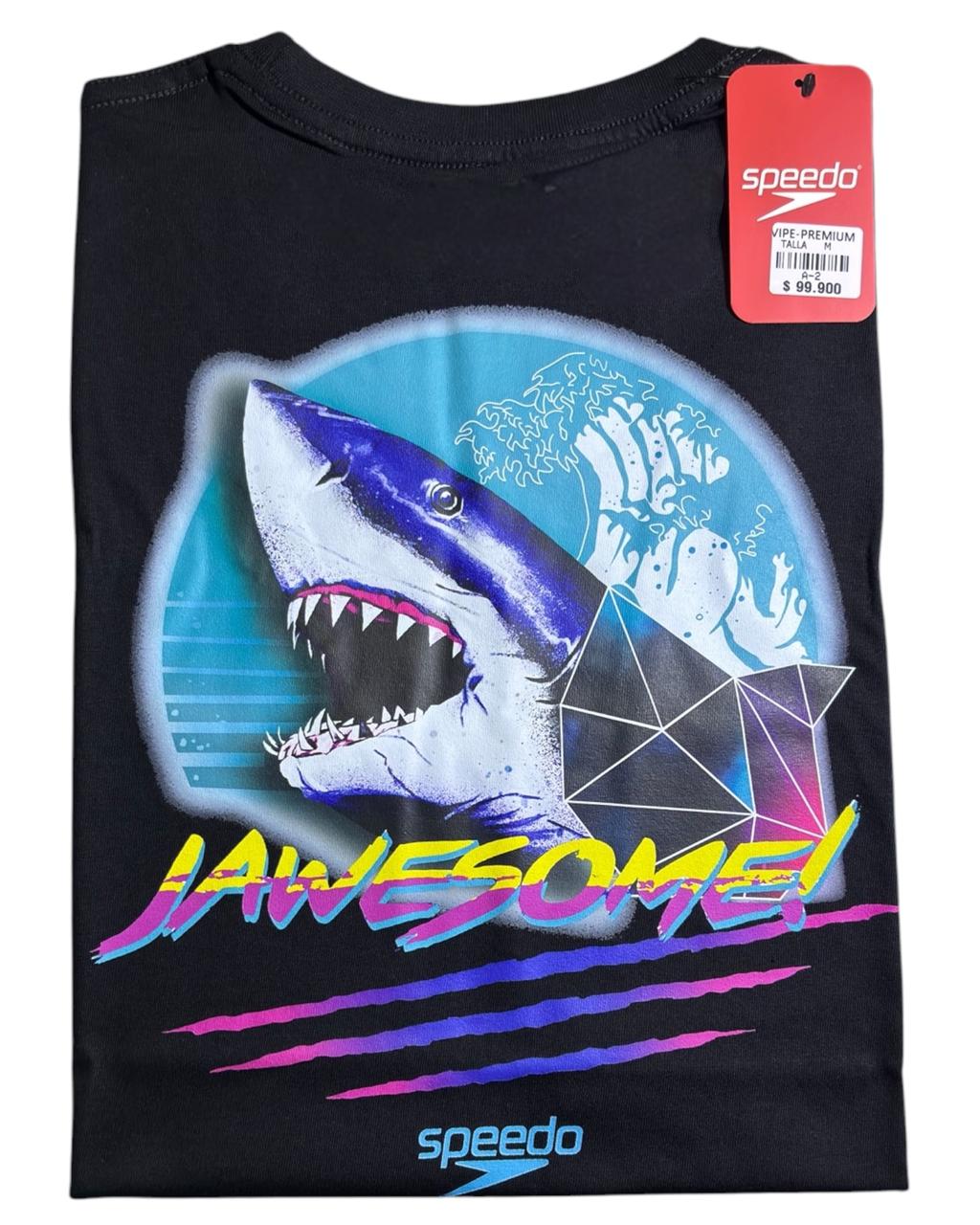 camiseta negro tiburon - estilo playero