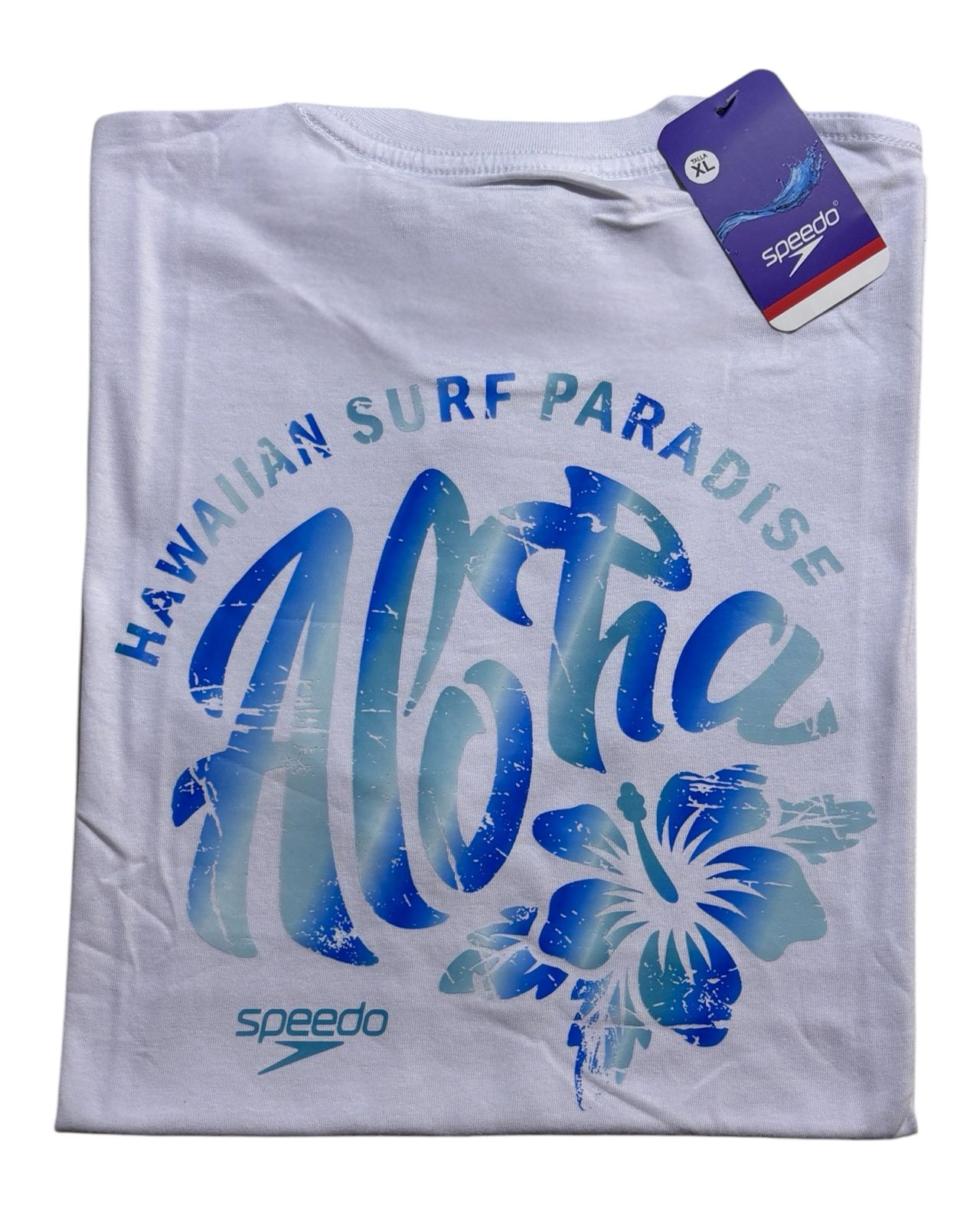 camiseta blanco aloha  talla XL - estilo playero