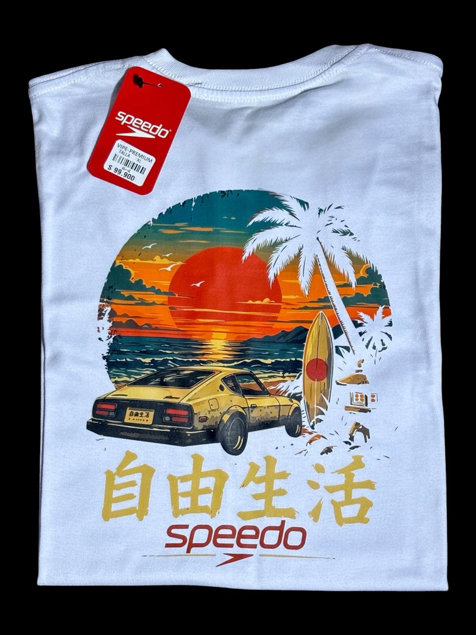 camiseta blanco car - estilo playero