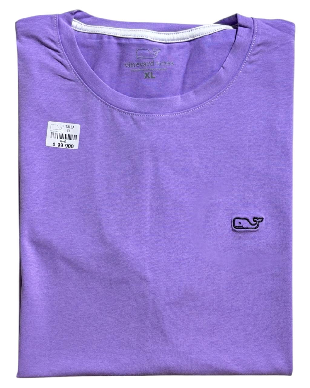 camiseta tela fria lila bordada