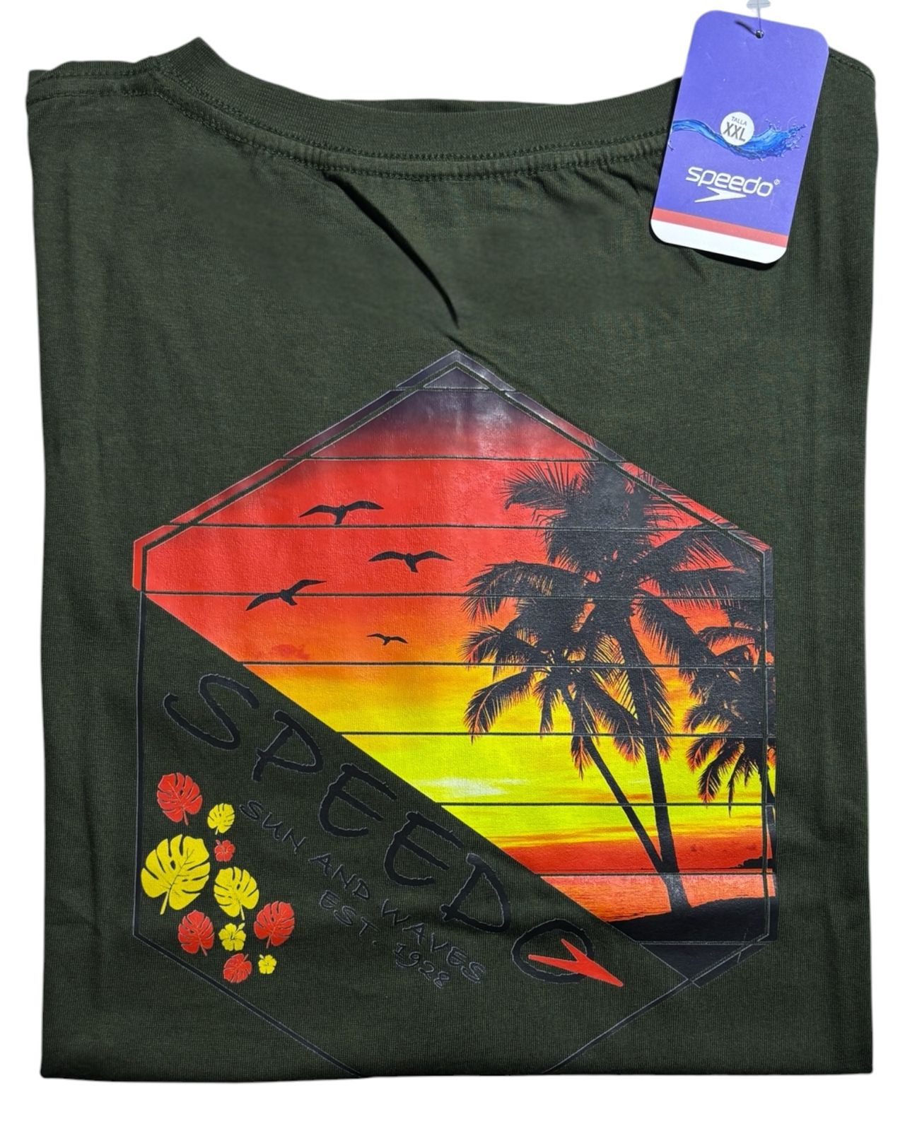 camiseta color palm talla XXL - estilo playero