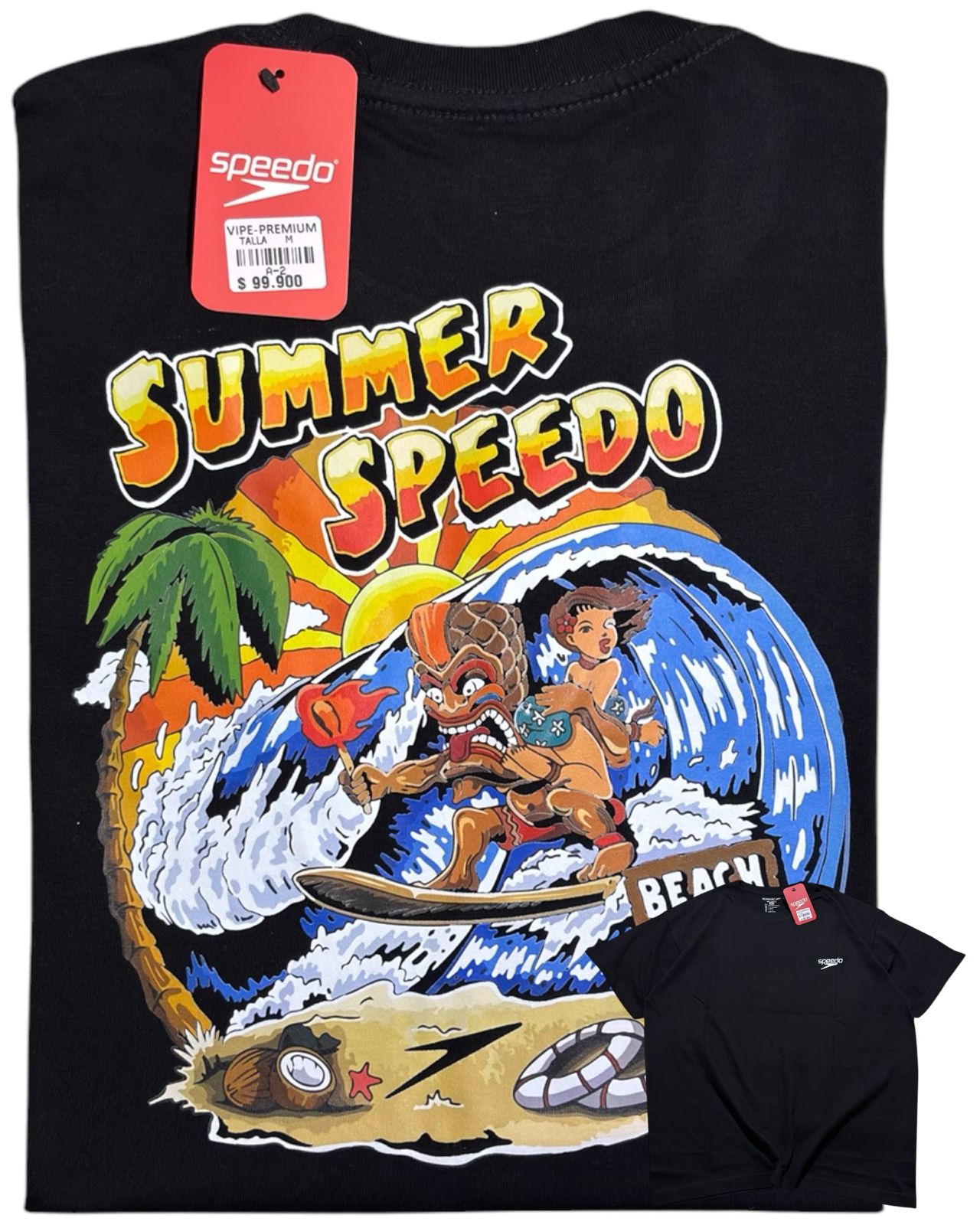 camiseta negro talla M - estilo playero