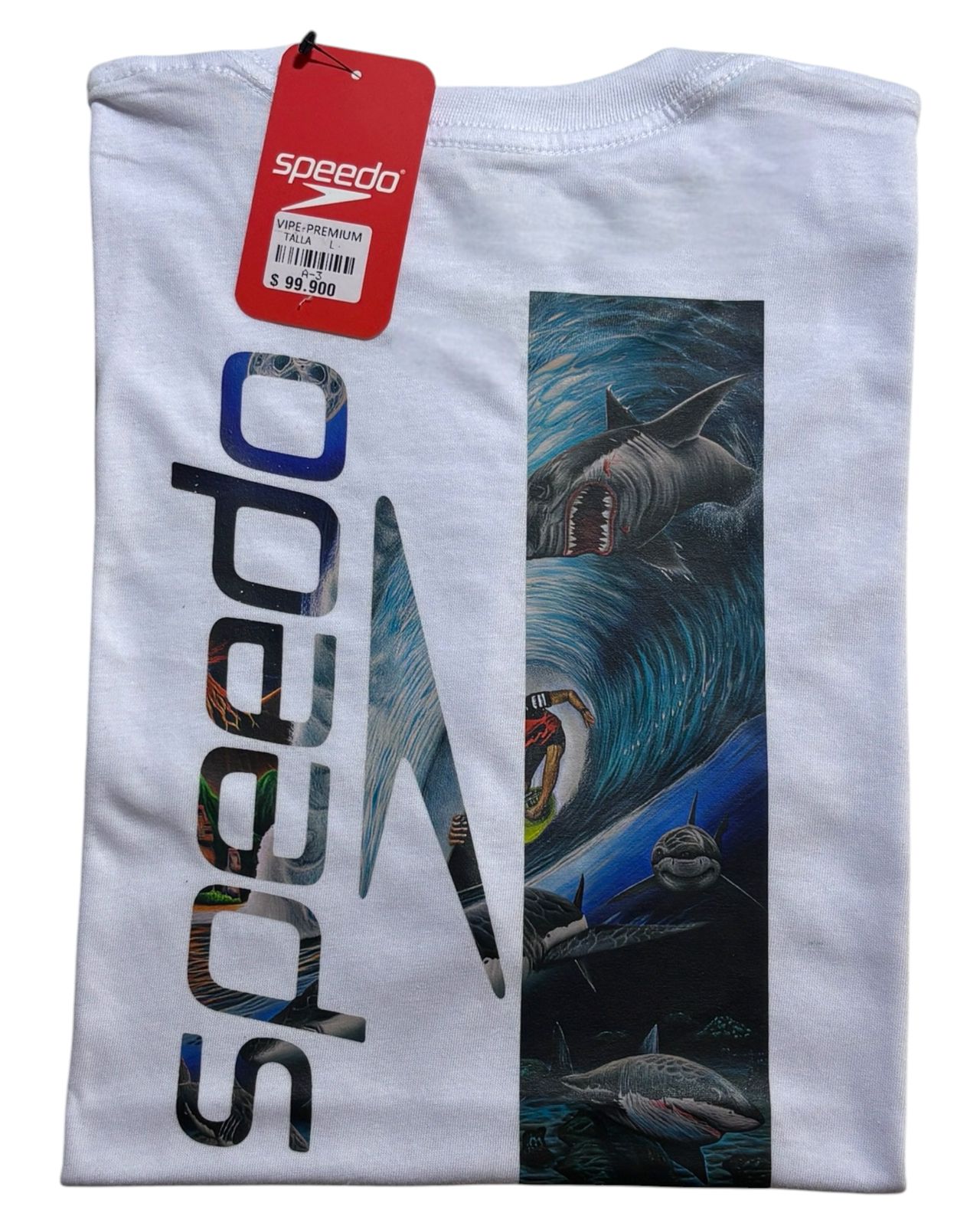 camiseta blanco tiburon talla L - estilo playero