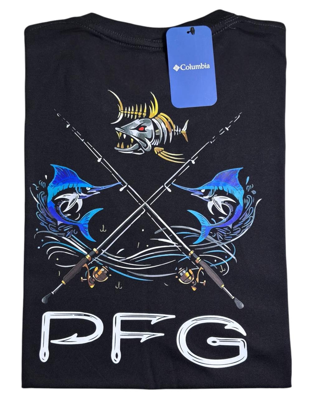 camiseta negro pesca - estilo aventura