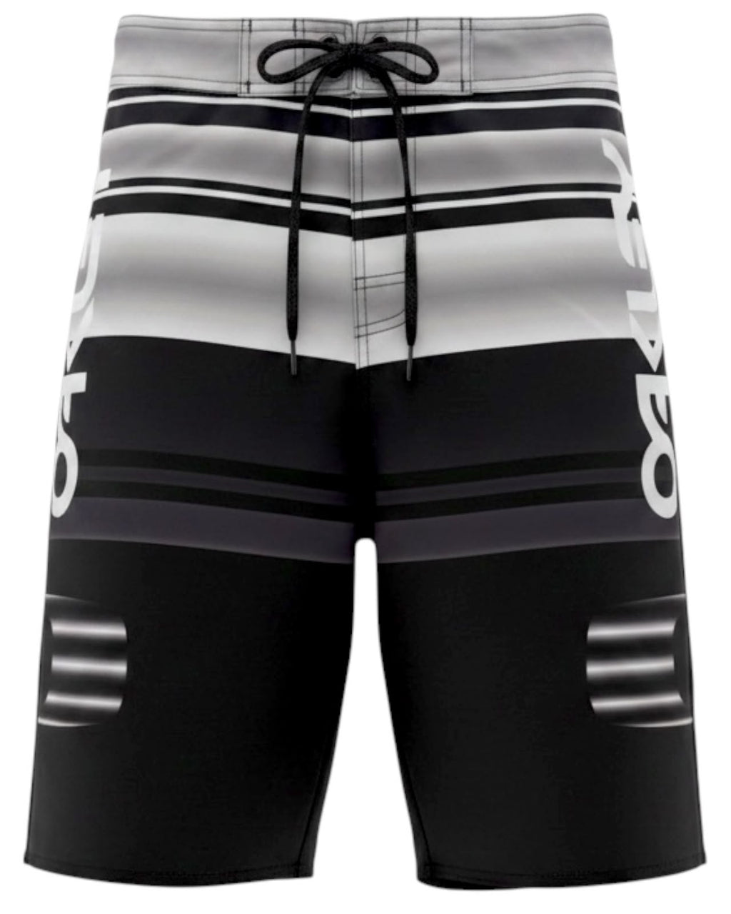 Pantaloneta Playera Antifluido Secado Rápido - estilo raya negra gris blanco oak