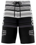 Pantaloneta Playera Antifluido Secado Rápido - estilo raya negra gris blanco oak