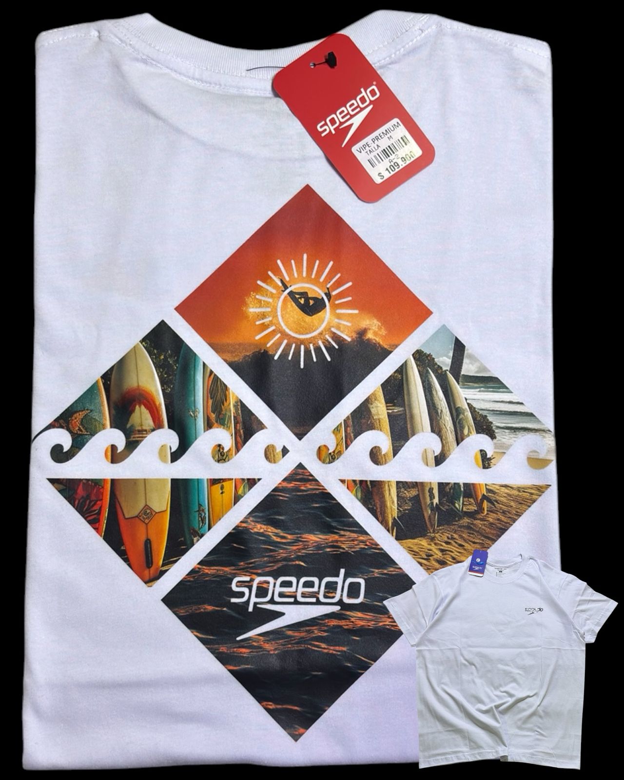 camiseta blanco surf - estilo playero