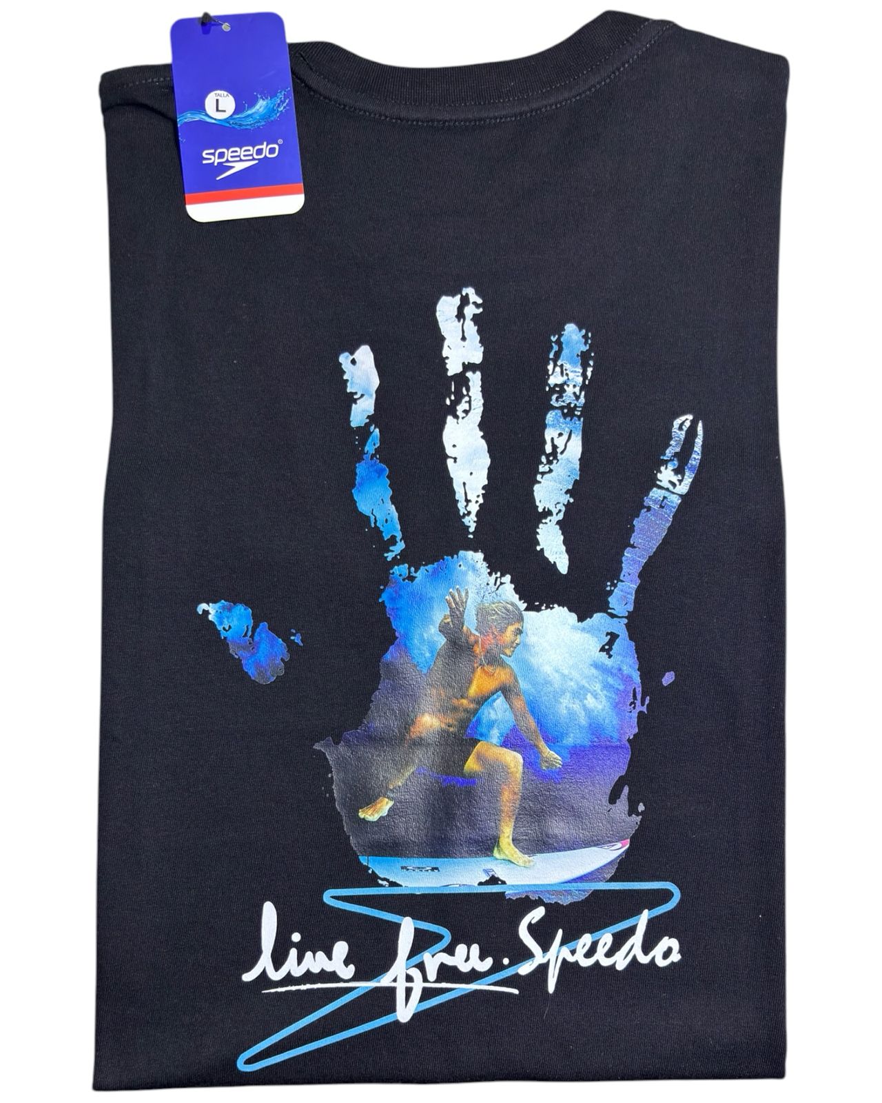 camiseta negro surf talla L - estilo playero