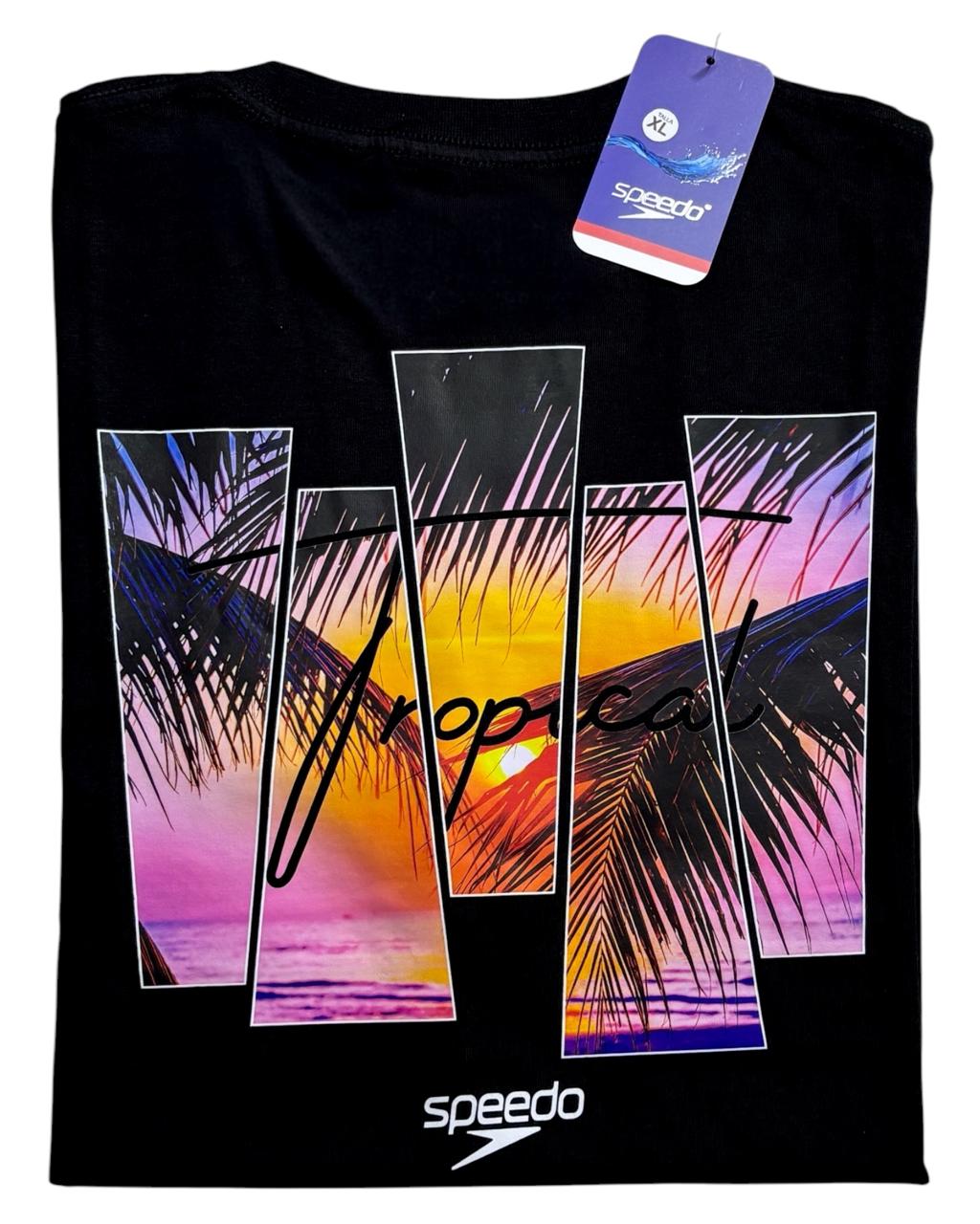 camiseta negro tropical talla XL - estilo playero