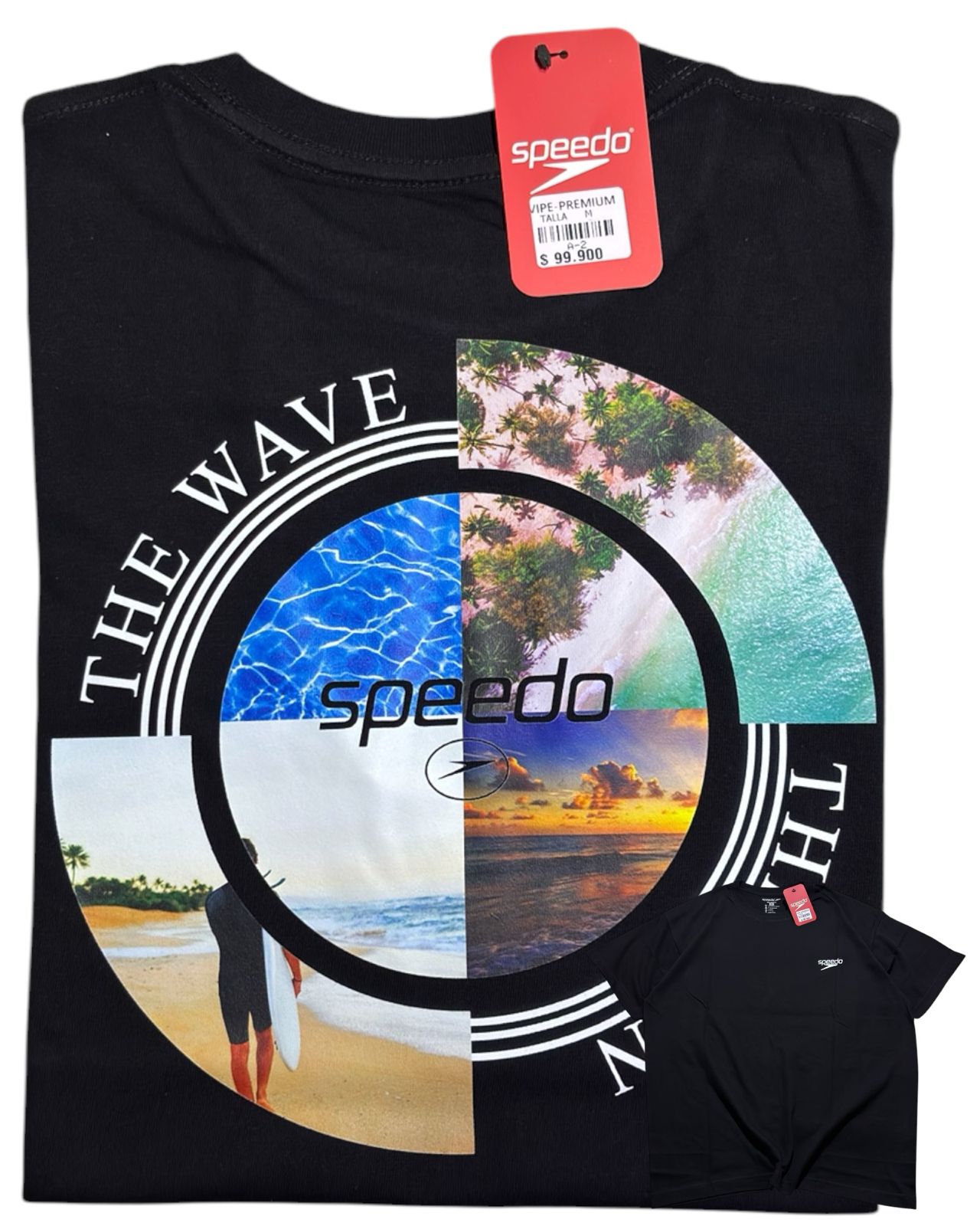camiseta negro surf - estilo playero