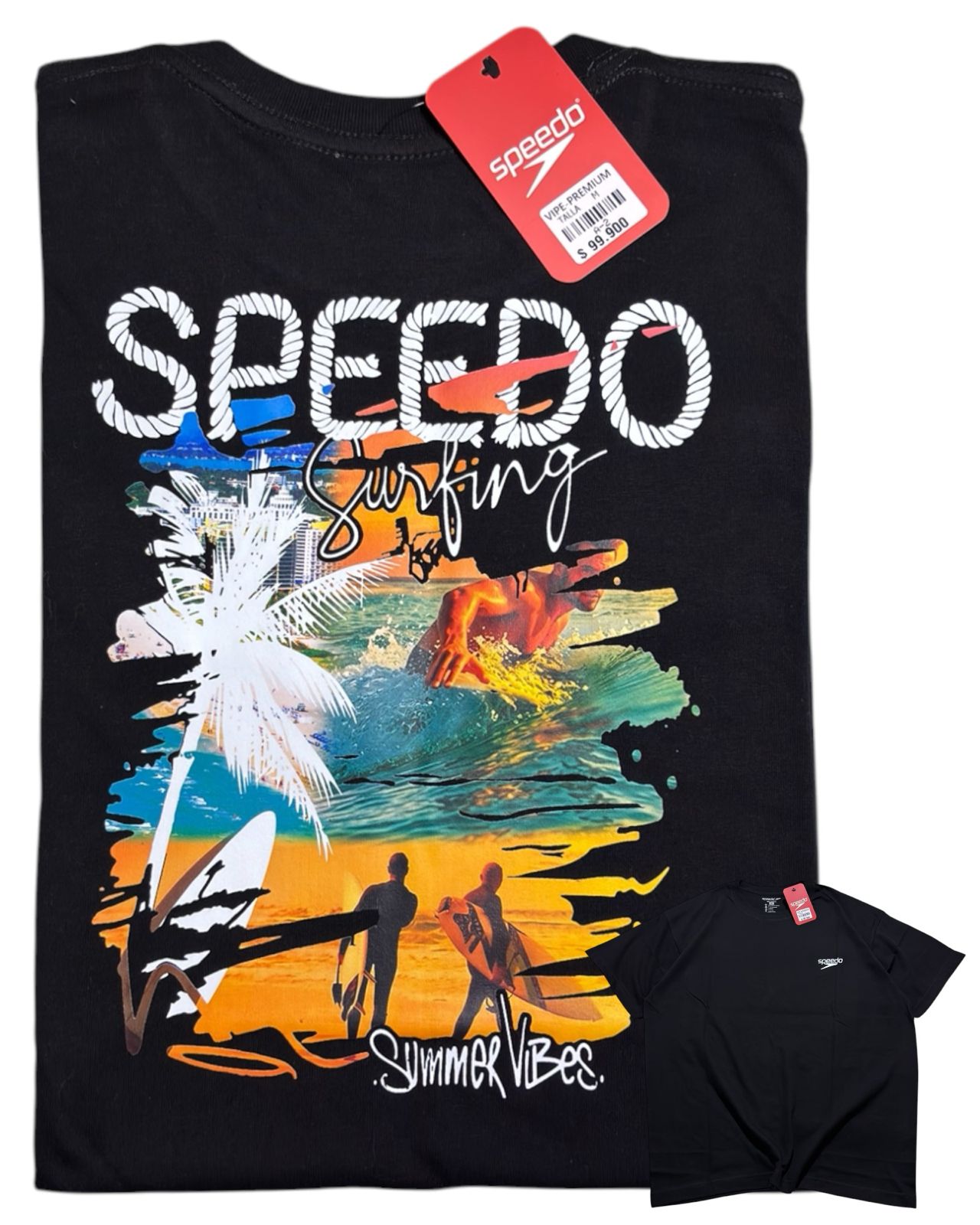 camiseta negro talla M - estilo playero