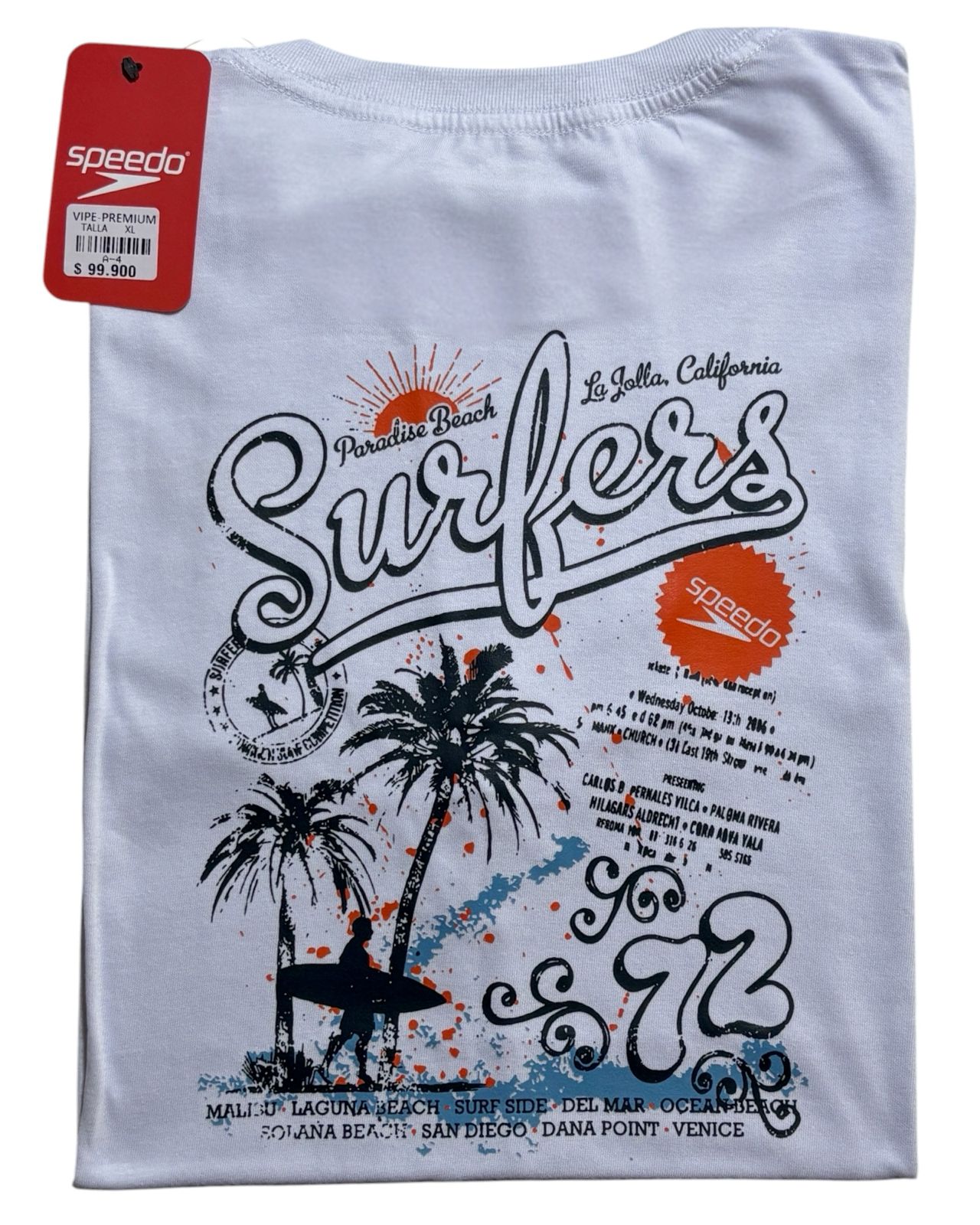 camiseta blanco surf talla XL - estilo playero