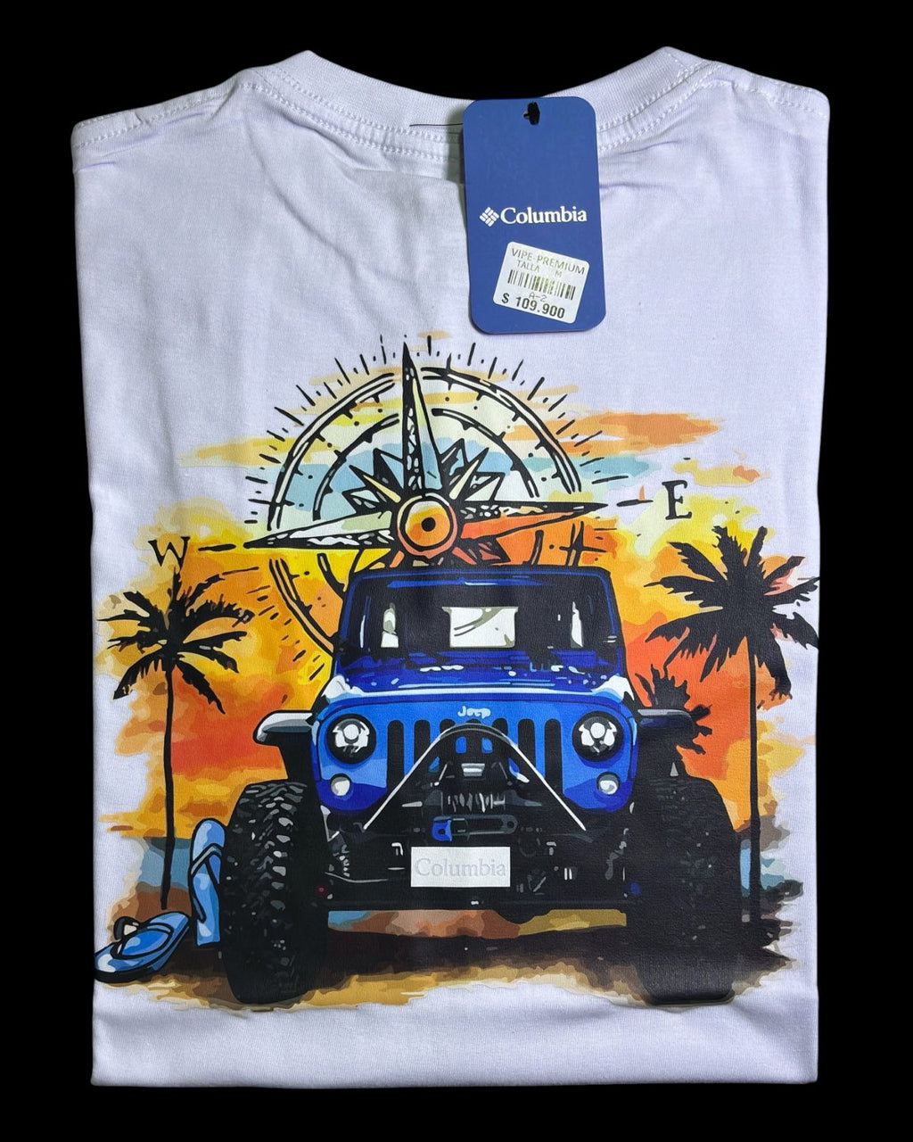 camiseta blanco jeep - estilo aventura