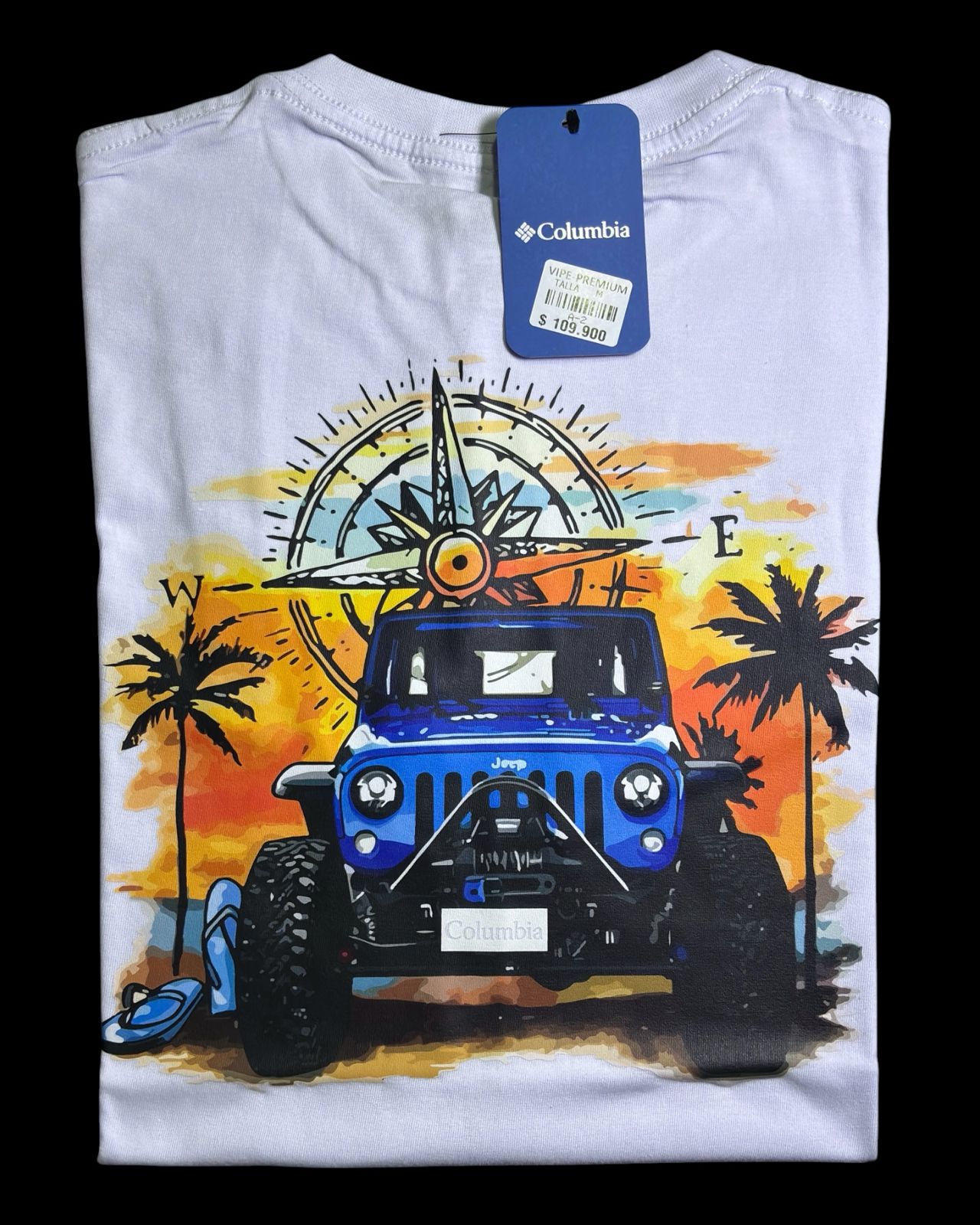 camiseta blanco jeep - estilo aventura