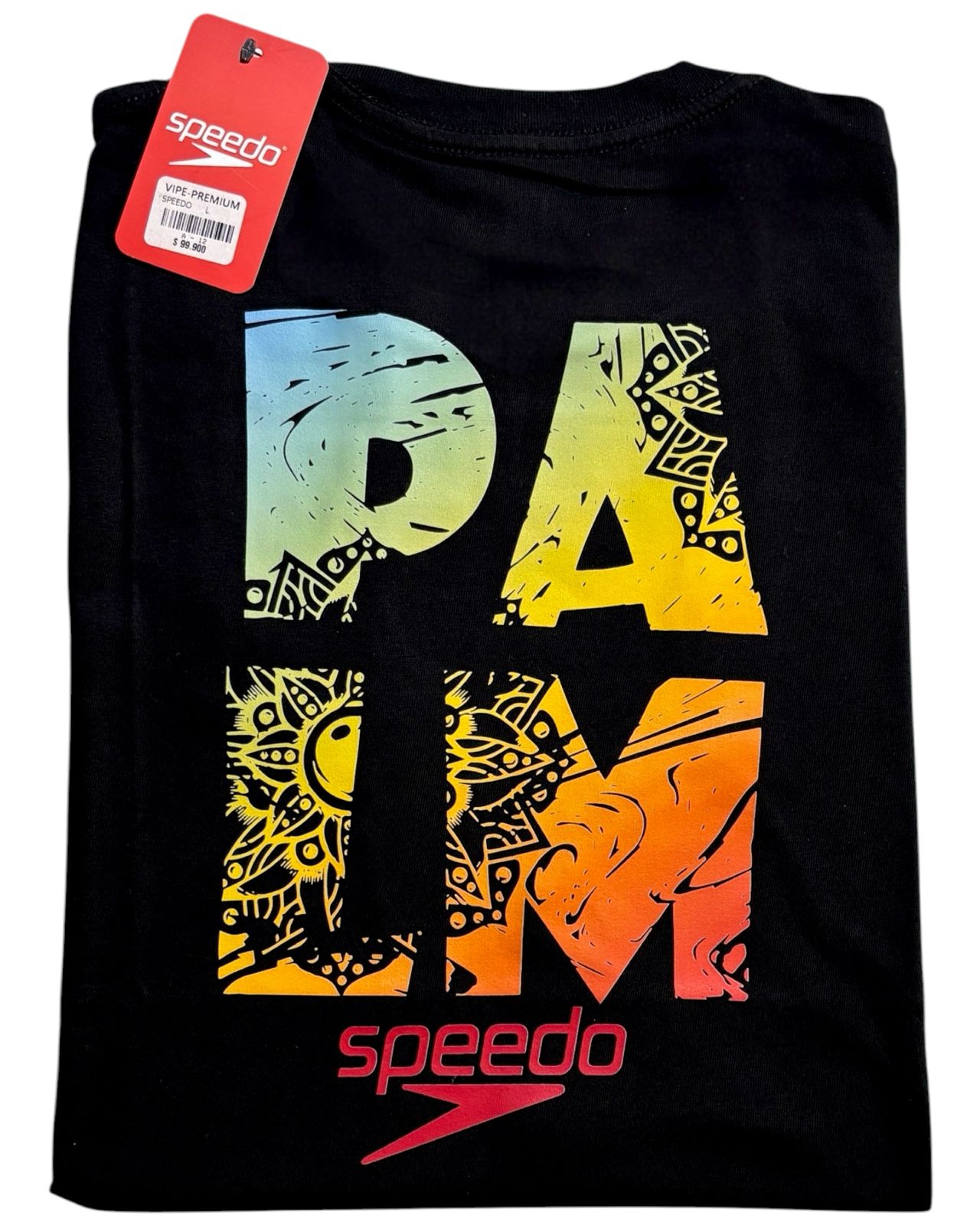 camiseta negro palm- estilo playero