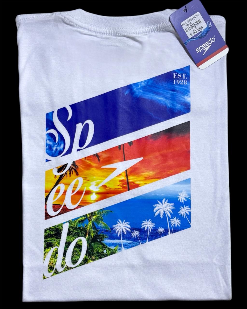 camiseta blanco palm - estilo playero