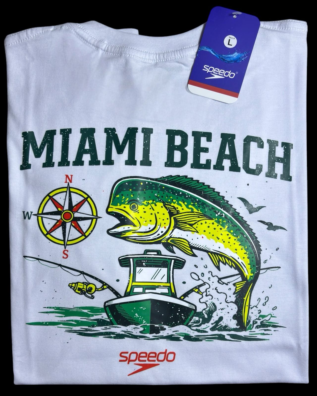 camiseta blanco miami talla L - estilo playero