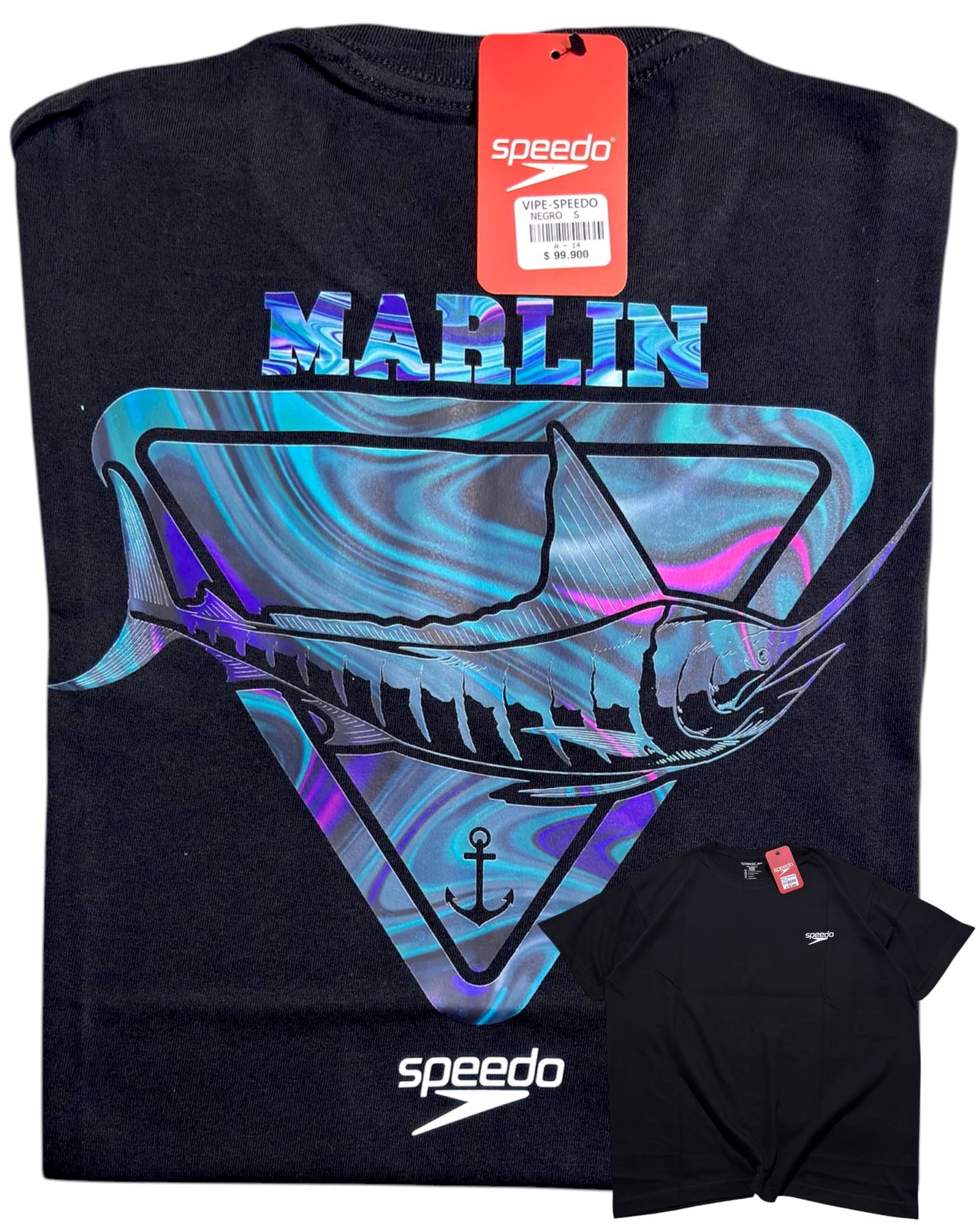 camiseta negro marlin - estilo playero