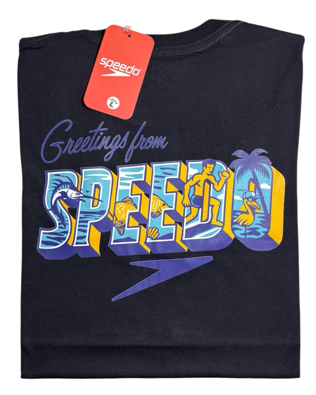 camiseta negro palm talla L - estilo playero