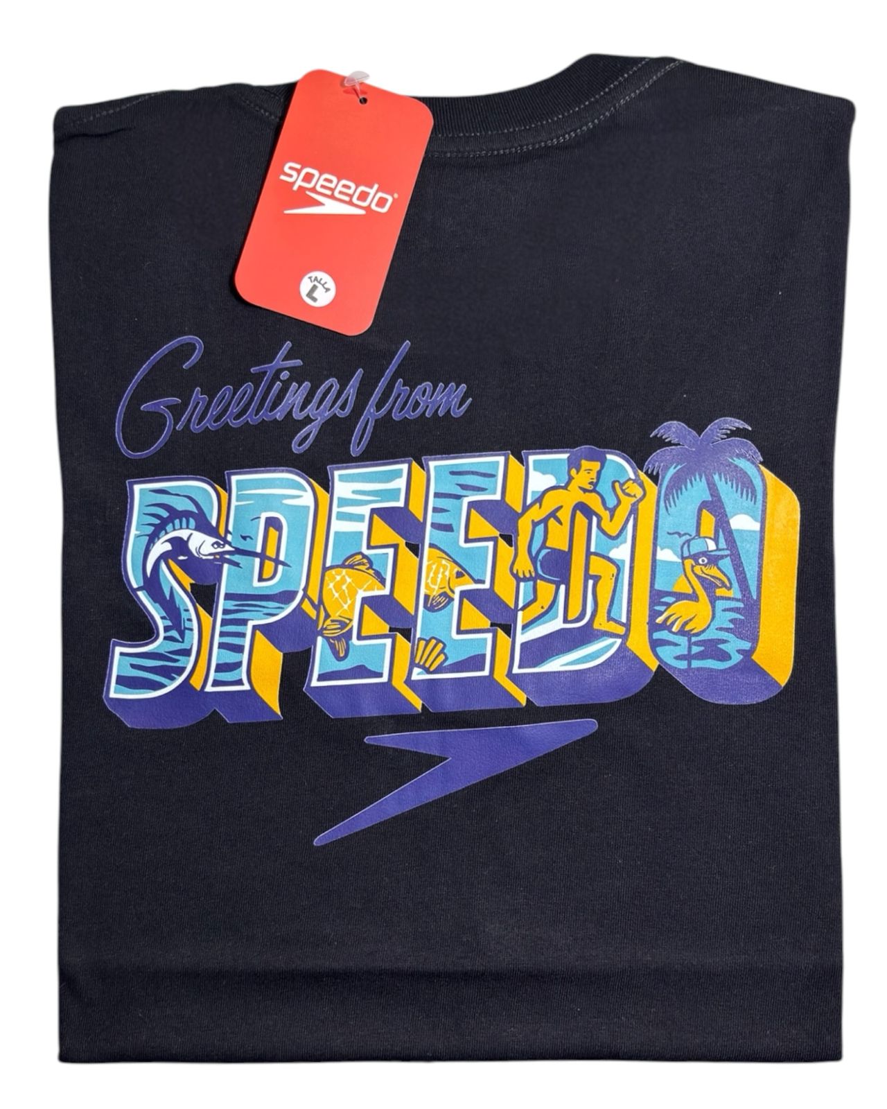 camiseta negro palm talla L - estilo playero