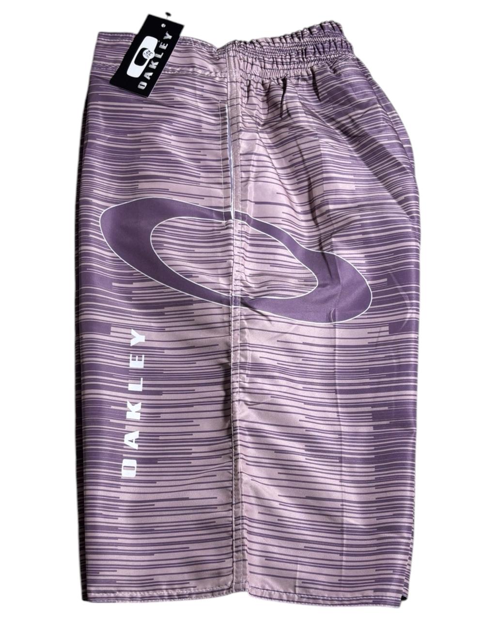Pantaloneta Playera Antifluido Secado Rápido - estilo rayas lilas moradas oak