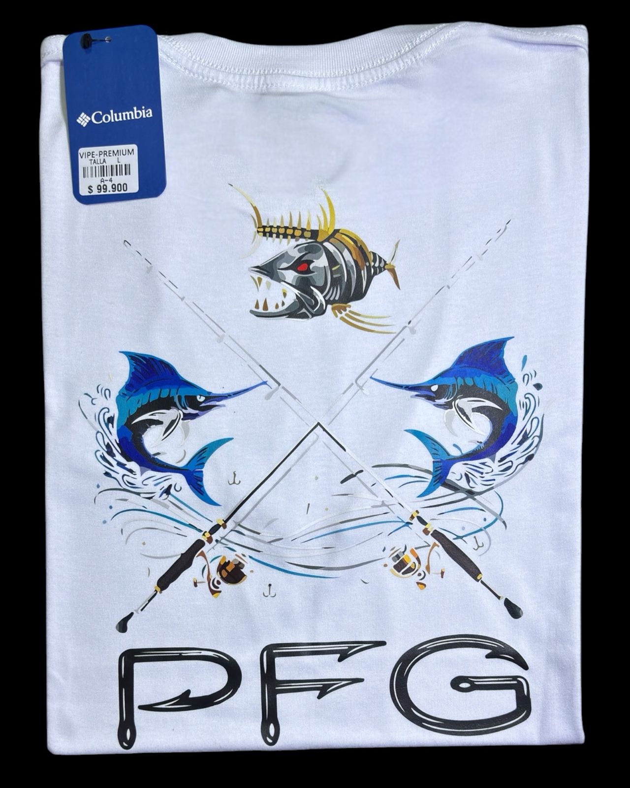 camiseta blanco pesca  - estilo aventura