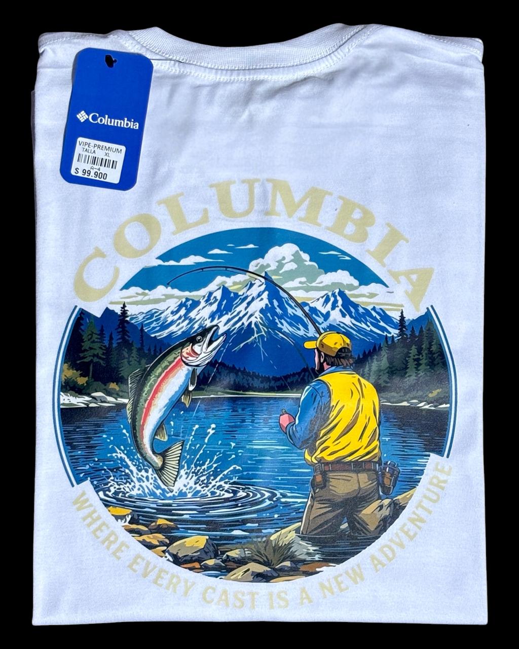 camiseta blanco pesca - estilo aventura