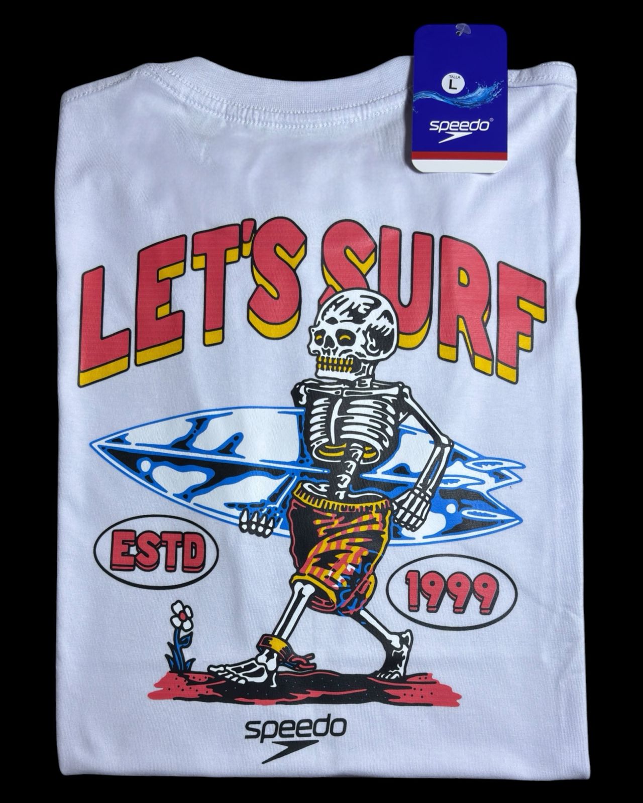 camiseta blanco calavera talla L - estilo playero