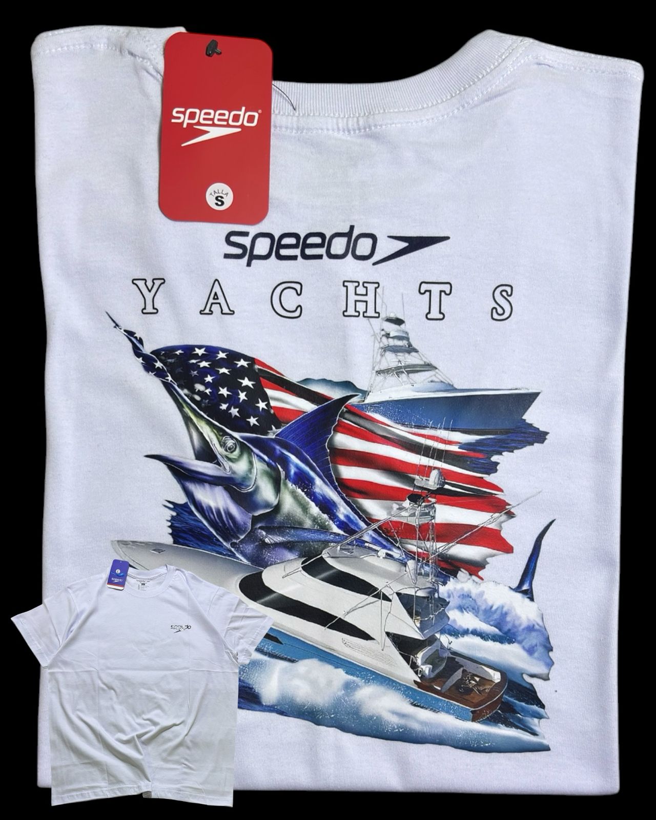 camiseta blanca marlin - estilo playero